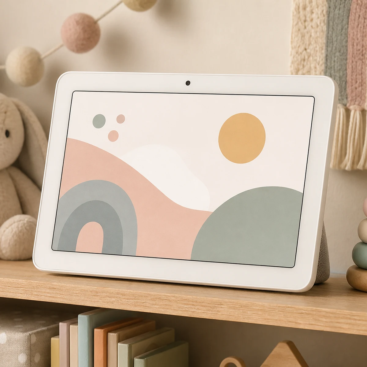 Non-branded nursery display device scene